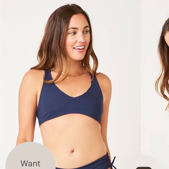 Carve Designs reversible La Jolla style top in Prism/Navy size small - Picture 4 of 6